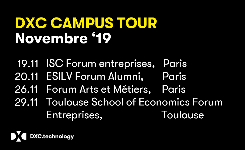 DXCfrance's tweet photo. #MondayMotivation
Notre équipe #DXCCampusTour est dans les starting blocks
19.11 @ISCParisSchool Forum Carrière, Paris
20.11 @ESILVparis Alumni Meeting, Paris
26.11 @ArtsetMetiers_ Forum Carrière, Paris
29.11 Toulouse School of Economics Forum Carrière, Toulouse
#Jobs à la 🔑 https://t.co/93WEcpvJ6I