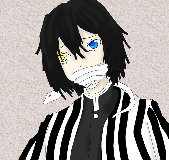 俊(しゅん)NEXT▷▶︎ 未定さんがTwitterに投稿した伊黒小芭内(鬼滅の刃)のイラスト。