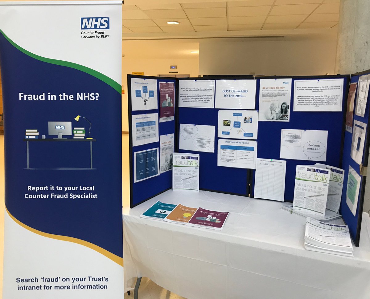 Fraudtalkelft1's tweet photo. Itโs International Fraud Awareness Week & your LCFS is at #bhr_hospitals Queens Atrium today - come and say hello & pick up the latest copy of Fraudtalk!! #elft #ifaw #fightfraudtogether #fraudtalk #nhscfa #localcounterfraudspecialist https://t.co/o5kmkvud9B