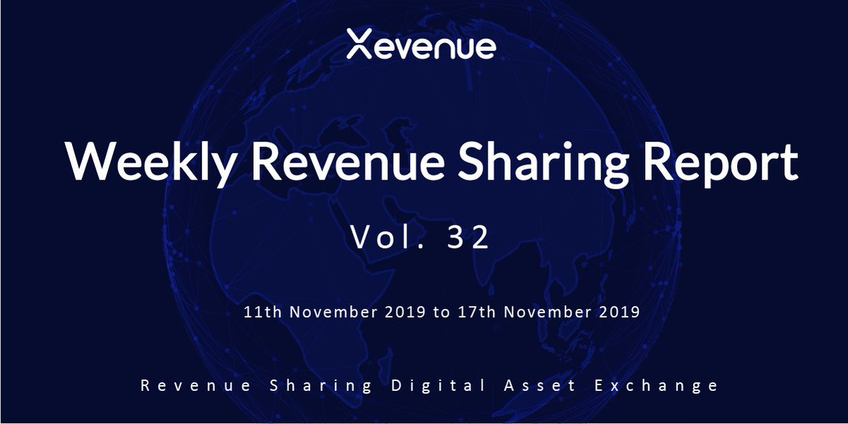 Weekly Revenue Sharing Report (Vol. 32 - 11th November 2019 to 17th November 2019)

✅Total volume: 104.7474 #BTC 
✅Total payable commission : 1590.61 $USDT 

More details: xevenue.zendesk.com/hc/en-us/artic…