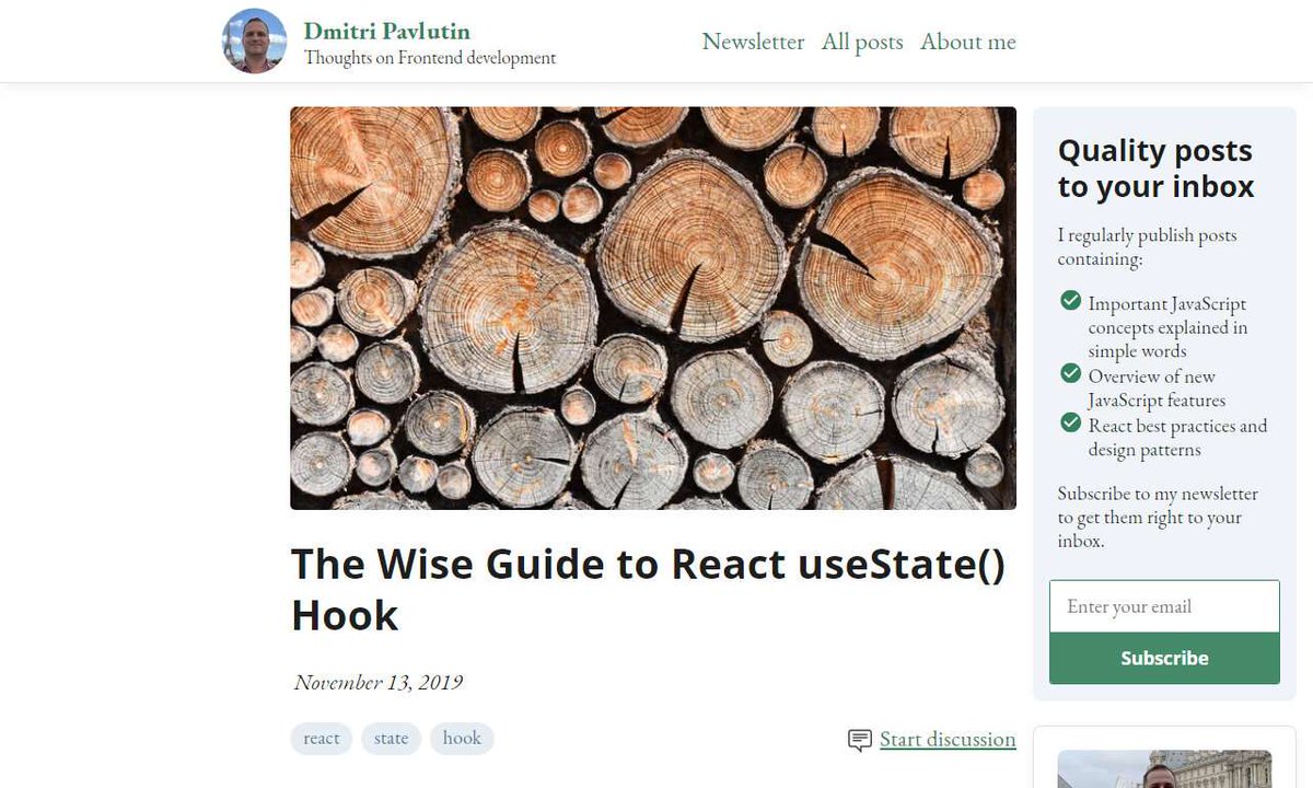 Devcide1's tweet image. The Wise Guide to React useState() Hook
#importreact #functionbulbs #constusestate #return #hook #development
via dmitripavlutin.com
☛ amp.gs/shzd