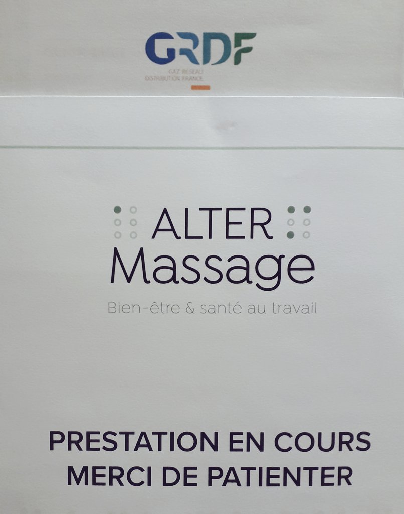 C'est parti pour la #SEEPH2019 chez <a href="/GRDF/">GRDF</a> ! Et comment mieux demarrer la semaine qu'avec une séance massage bien-être avec <a href="/AlterMassage/">AlterMassage</a> sur le site de Boves ? 😊 #GRDFNO <a href="/WLGaz/">Whittenton Law Group LLC</a> <a href="/EmilieViaud/">Emilie Viaud</a>