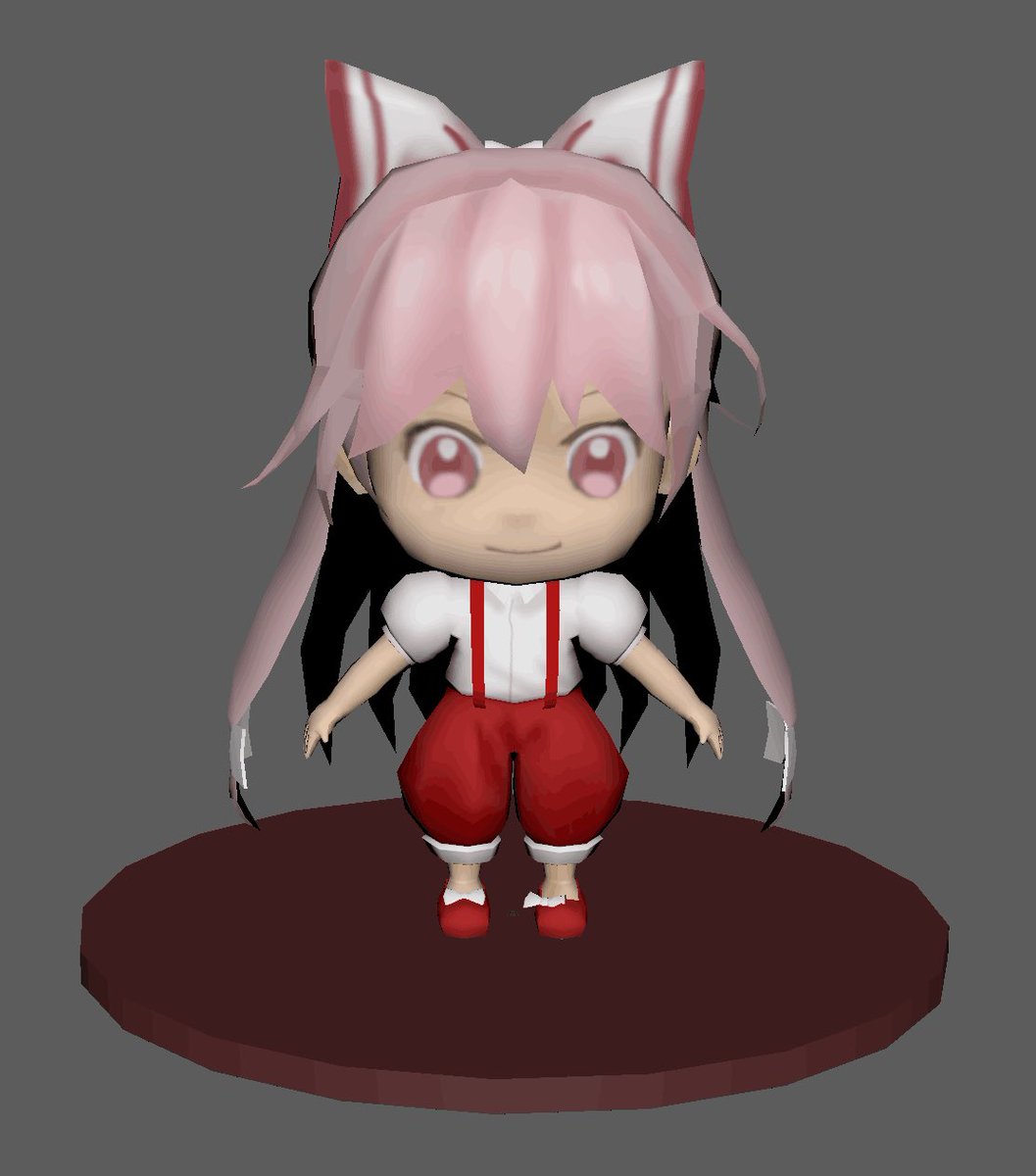 The second time modeling Mokou,but still not good, I will try  to modeling again,until I feel good.? 