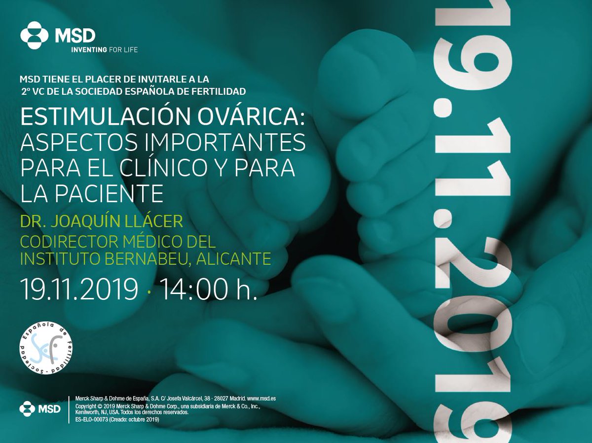 msd_es's tweet image. #Ginecología ¿Quiere conocer los aspectos más importantes para el clínico y para la paciente en la estimulación ovárica? Conéctese a la 2ª videconferencia de la SEF 2019 impartida por el doctor Joaquín Llacer, mañana a las 14:00h  bit.ly/35JUCbs 
#DirectoMSD
#Fertilidad