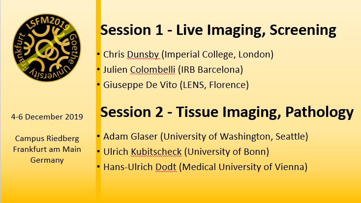 #LSFM2019, the #LightSheet #Microscopy Conference, is in 2.5 weeks, and the detailed programme is now available at lsfm2019.eu/schedule. So let's introduce the two Wednesday morning sessions:
#LiveImaging #Screening #TissueImaging #Pathology