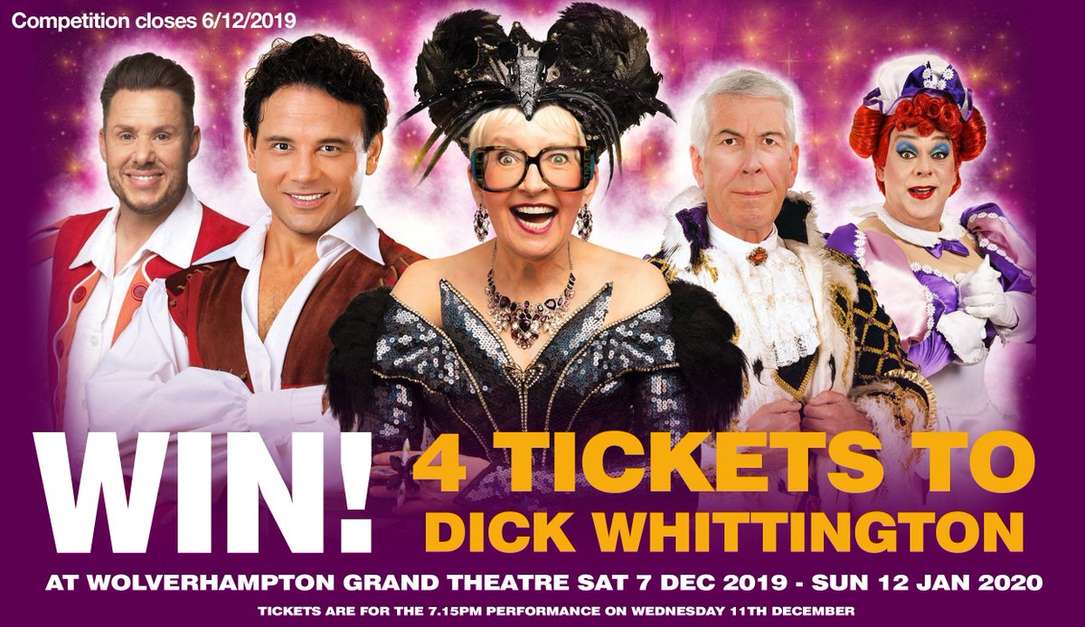 Wolverhampton & Black Country What's On (@whatsonwolves) on Twitter photo #WIN 4 TICKETS TO DICK WHITTINGTON!
At <a href="/WolvesGrand/">Wolverhampton Grand</a> Sat 7 December - Sun 12 January
Simply RT by 6/12/2019 to enter #WIN 4 TICKETS TO DICK WHITTINGTON!
At <a href="/WolvesGrand/">Wolverhampton Grand</a> Sat 7 December - Sun 12 January
Simply RT by 6/12/2019 to enter