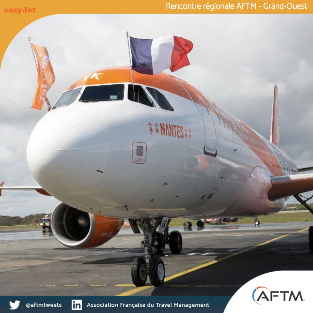 Rendez-vous le 26 novembre pour notre rencontre régionale AFTM à #Nantes. En partenariat avec <a href="/easyJet/">easyJet</a>, l’objectif est de mettre en avant les différents avantages apportés par l’ouverture d’une nouvelle base aérienne à @AeroportNantes. Inscription ici 👉bit.ly/AFTMGrandOuest