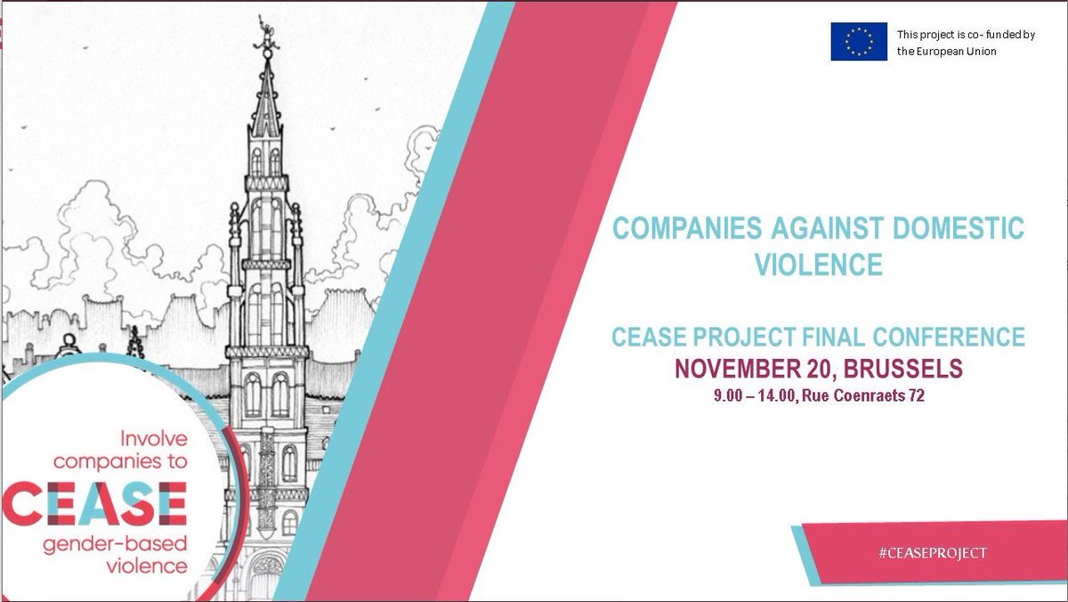 CEASE Project final event on Wednesday November 20!
ℹ️ cease-project.eu
Co-funded by the Rights, Equality and Citizenship Programme (2014-2020) of the E.C.
#CEASEproject #GBV #fightagainstGBV