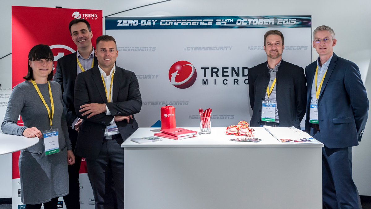 ZeroDayConf's tweet image. Great speech, great team, great networking! Thank you, @TrendMicro for being with us: Alexandre Curty, Boris Martinod, Michael Solon, Petra Marty, and Geoffroy Hy! See you next year: eventbrite.fr/e/billets-zero… #cynersecurity #strategyplanning #zerodaych #genevaevents @TrendMicroALPS