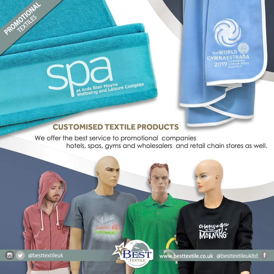 Customised Textile Products 
besttextile.co.uk
#besttextileuk #unitedkingdom #liverpool #promotion #textiles #bathrobes #towels #quality #hotel #home #modern #white #feelings #luxurious #london #retail #promotionaltextiles #england #bedsets #apron #spas #headband #gyms