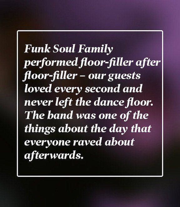 RT <a href="/GoodIndeedMusic/">Good Indeed Music</a>: This was yet another epic wedding party with our fabulous five-piece function band! Laura and Charlie booked our flagship party band, #FunkSoulFamily, because they wanted to give their guests a night to remember.

The celebrations to…