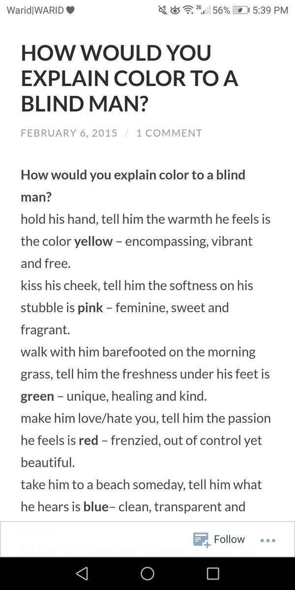 ⚜️ on Twitter: "I was how you could describe colour to a blind person and doing some research, found these answers and it's so fascinating https://t.co/LXzWXvbGoG" / Twitter