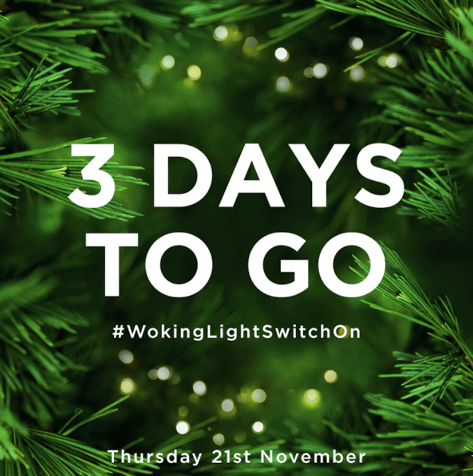 vp_woking's tweet photo. Only 3 days to go until the Christmas lights are turned on here at Woking!! With activities running throughout the day from 3pm with the main light switch happening at 7pm. Plan your visit today!

https://t.co/RaymoP8jii

#Wokinglightswitchon #wokingshopping #woking #wearewoking https://t.co/o3VkwZ7bA6