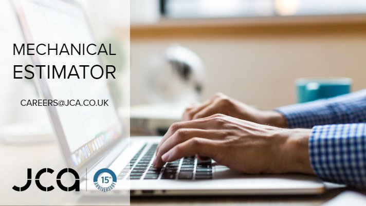 jcaengineering's tweet image. We have a fantastic opportunity for a Mechanical Estimator to join our team! For more details or to apply, email us at careers@jca.co.uk or visit our Careers page: lnkd.in/gyZe_ka

#vacancies #estimator #mechanicalestimator #JCAEngineering #wearehiring #career #Stevenage