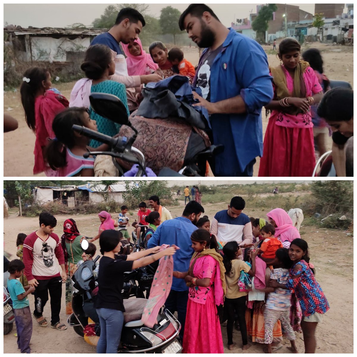 RACMehsana's tweet photo. Date:- 17-11-2019.

"Its better to donate than accumulate."😇

Yesterday we distributed clothes to slum &amp; construction area.....😊 https://t.co/aFaqcH0e18