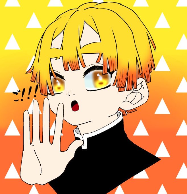 unknownさんがTwitterに投稿した我妻善逸(鬼滅の刃)のイラスト。