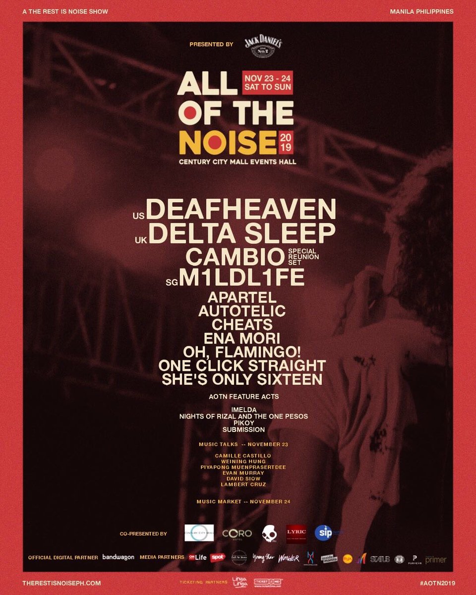 Here’s the official poster of #AOTN2019! Join us for two nights of music talks, showcase performances, and trade. 

Discounted tickets are now available at select <a href="/linyalinya/">Linya-Linya</a> stores (Eastwood, Megamall, Glorietta, Alabang Town Center, Trinoma) and at <a href="/Ticket2MeNet/">Ticket2Me #TicketEasy</a>.