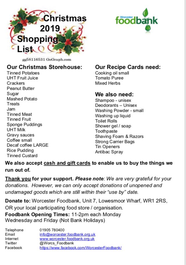 Worcester Foodbank on Twitter "It’s time to unwrap our Christmas