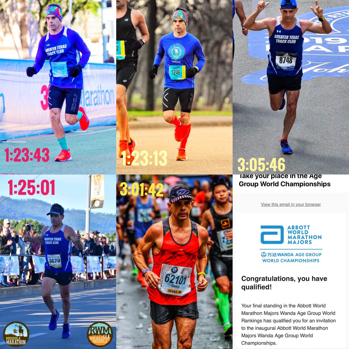 foot55's tweet photo. It’s been a great year of racing in 2019 #motivationmonday #2019running #2019runninggoals #2019racing #runtowin2019 #abbottworldmarathonmajors #agegroupchampionships #qualifier #nevertooold #ageisjustanumber #cheers https://t.co/e6BmvffS7y