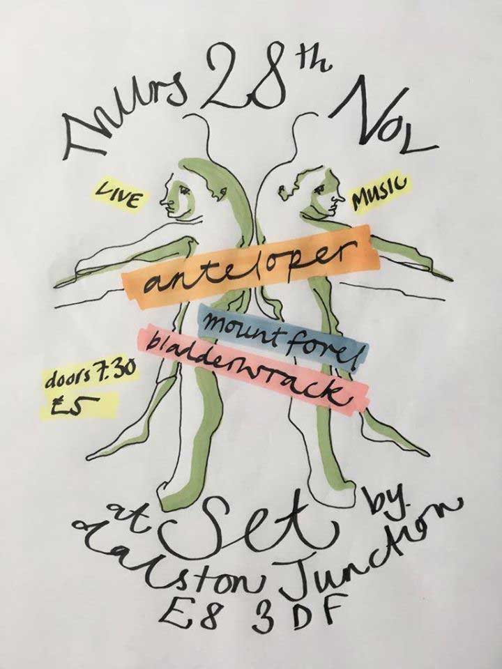 Warning #London Get down 2 #SETDalston Thurs Nov 28th (7.30pm) to see #AltRock maestros <a href="/mountforel/">Mount Forel</a> tearing up the stage alongside <a href="/anteloperband/">anteloper</a> &amp; <a href="/BLADDERWRACK1/">BLADDERWRACK</a> Three great, loud &amp; banging bands all for a fiver! Wow - Don't miss this one! 🔥🎸🥁

#MusicHourUK #SINGLE #Witney