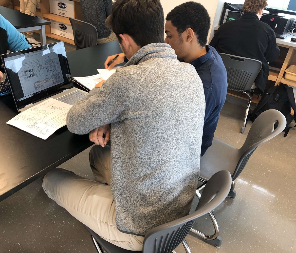 today our two of our teammates on the design team are working on a new arm for our swing. 

#expo #skills21