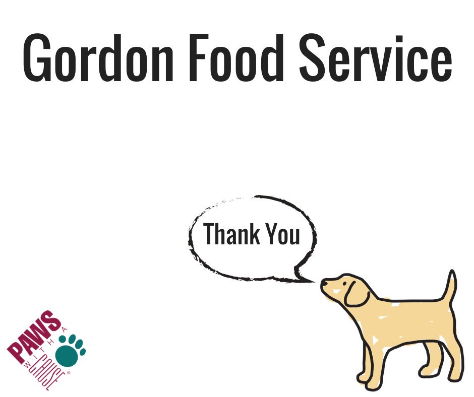 Thank you to <a href="/GFSDelivers/">Gordon Food Service</a> for your support of PAWS!