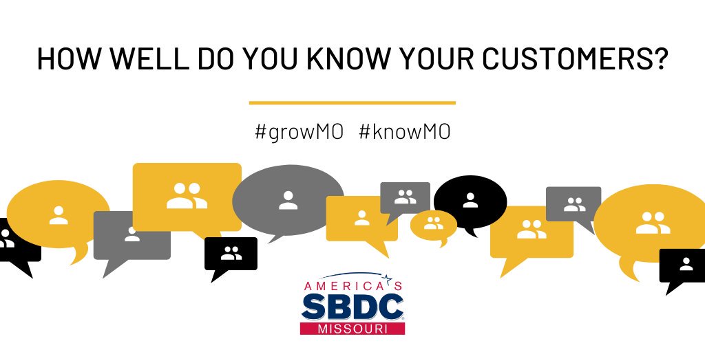 MUExtension's tweet photo. How well do you know your market? The @MissouriSBDC can help you learn about your customers and competitors. They can provide your #smallbiz with research on trends, financial metrics, customer demographics, and more #knowMO #growMO #customerdiscovery #ExtendMU https://t.co/up8so7QEgd