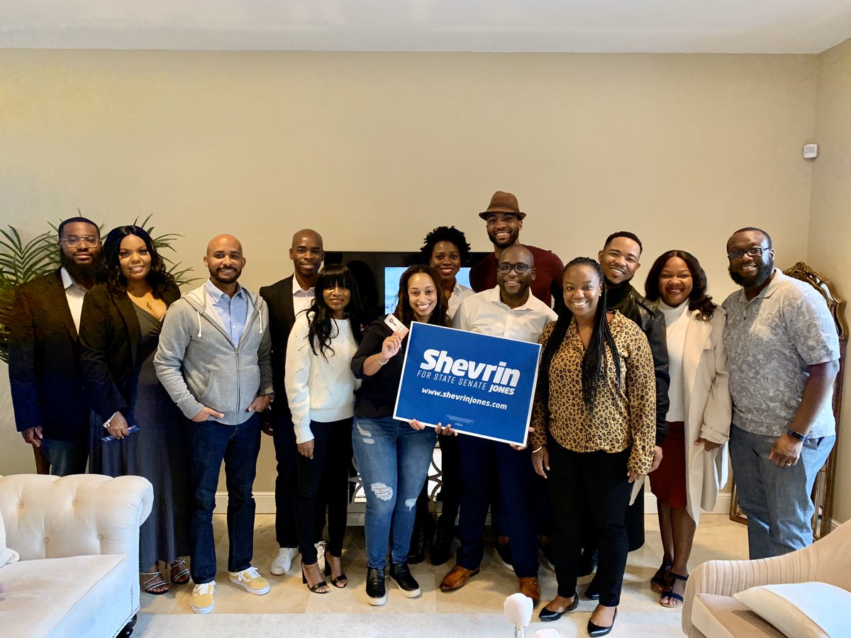 ShevrinJones's tweet photo. Yesterday, my friends Genese and Dannie opened their home to the #Shev4Senate campaign. A very intimate crowd gathered to help raise awareness and ask for #PeoplePower to bring this home on August 18th, 2020.
This race will be won by engaging one person at a time! #WEthePEOPLE https://t.co/RUr9ELzRCm