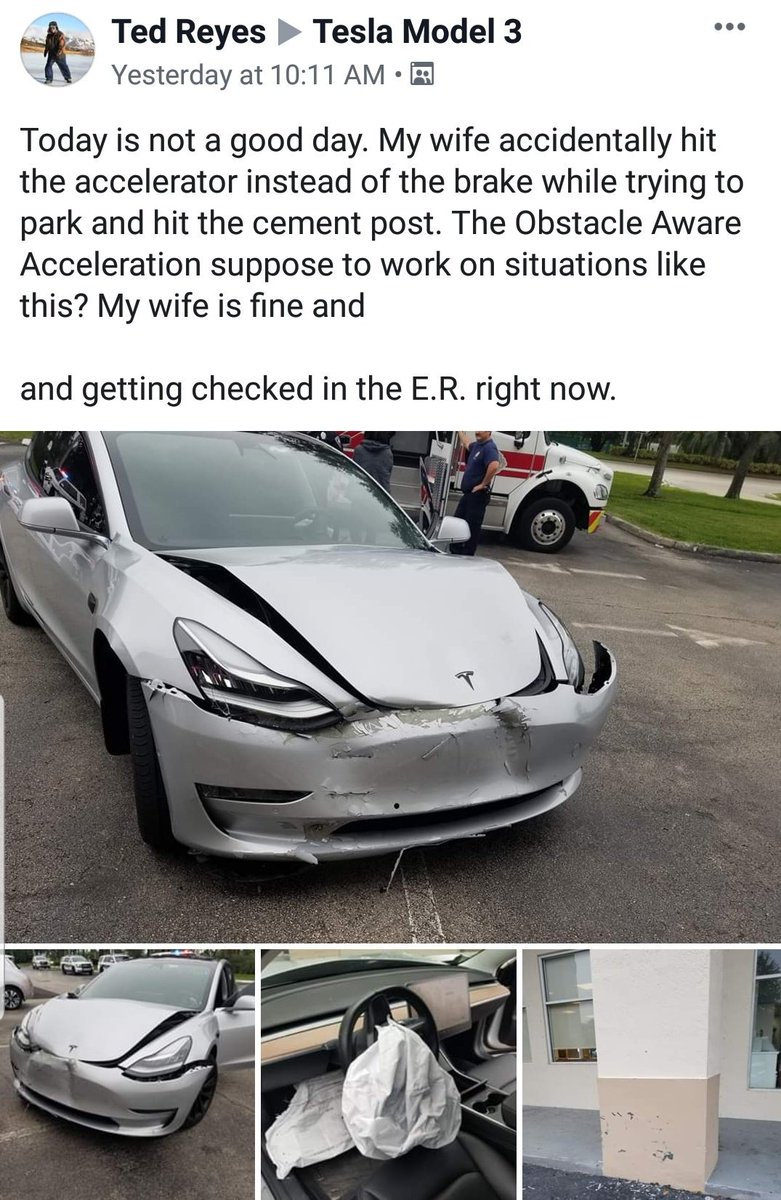 ghost_scot's tweet image. &quot;Today is not a good day. My wife accidentally hit the accelerator instead of the brake while trying to park and hit the cement post.&quot;
...Or perhaps this is just another case of #TeslaSuddenAccelerationIssues ?