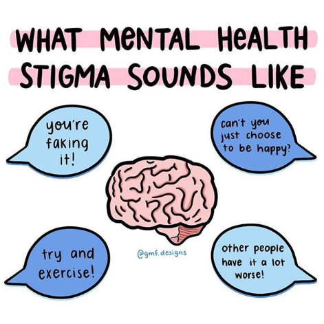 NAMICommunicate's tweet image. It’s hard enough to share when you are struggling – and the stigma around mental health can make opening up even harder. We need to end the stigma around mental health by having open, honest conversations about the challenges we face. via @GMFdesigns