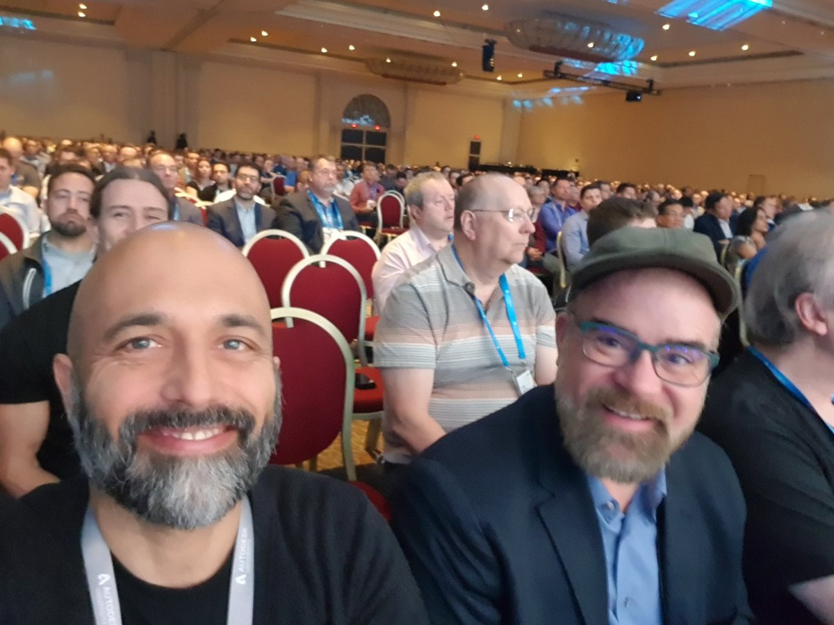 keanw's tweet image. Hanging out at the @AutodeskForge  #ForgeDevCon with my old buddy @ShaanHurley.