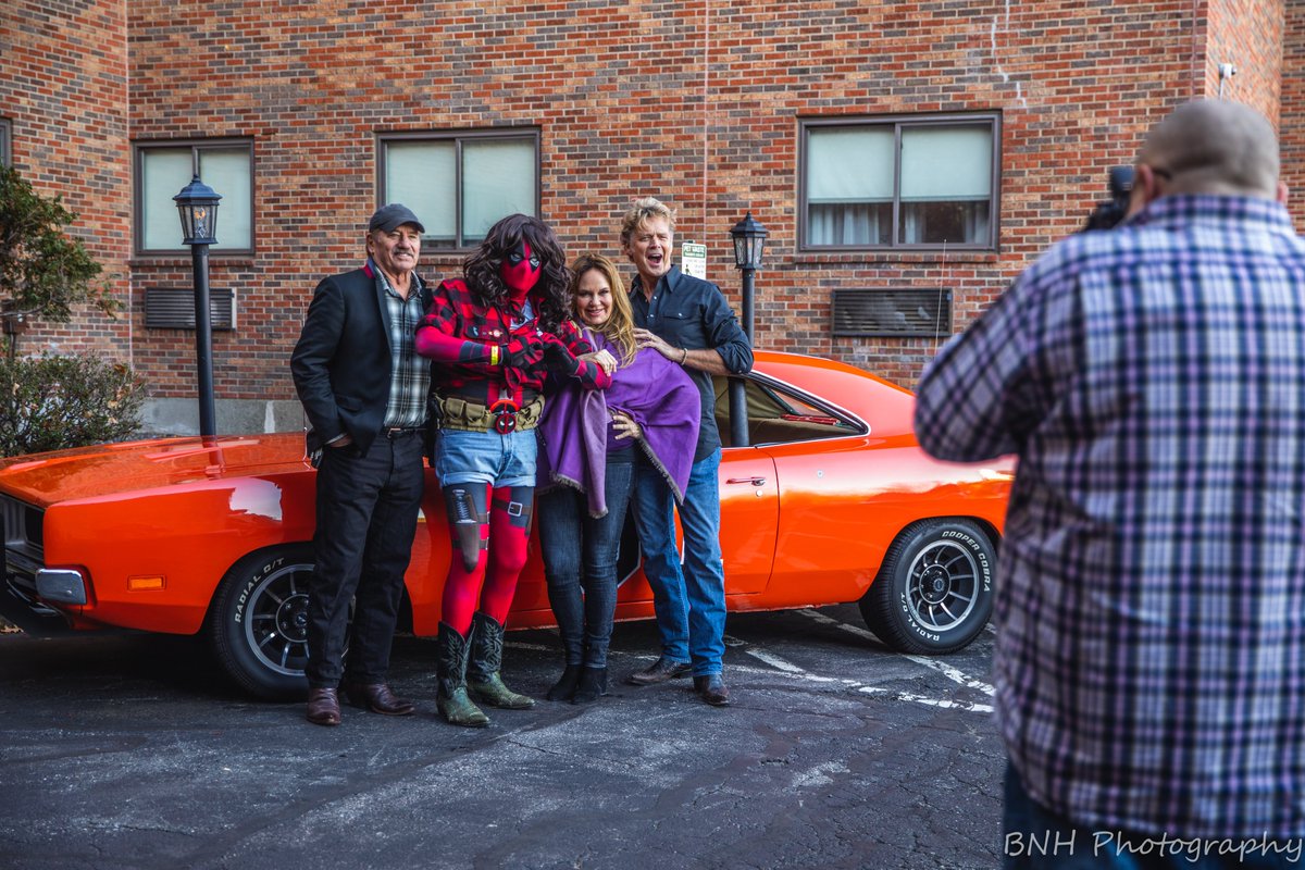 @froggysphotos shooting @wopatofficial @_CatherineBach
@John_Schneider and #DaisyDeadPool with the #GeneralLee at @megafestcon

@BNHPhotography
 #BTS #DukesofHazzard #SuperMegaFest #BNHPhotography #LukeDuke #DaisyDuke #BoDuke #TomWopat #CatherineBach #JohnSchneider #Yeehaa