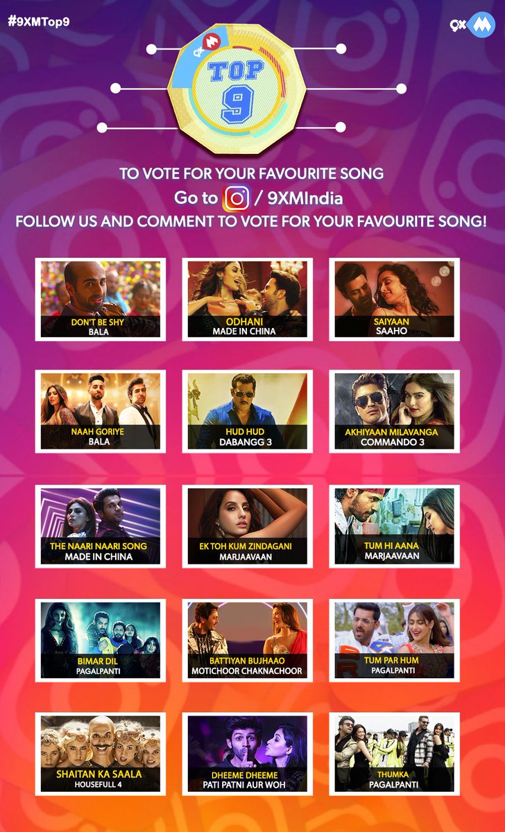 9xmHaqSe's tweet photo. It's time to select your 9XM Top 9. Follow us on #Instagram and comment to vote for your favorite song using #9XMTop9!

Click to comment: https://t.co/AD0GjyXqjd https://t.co/UbDJ3Zi8lk