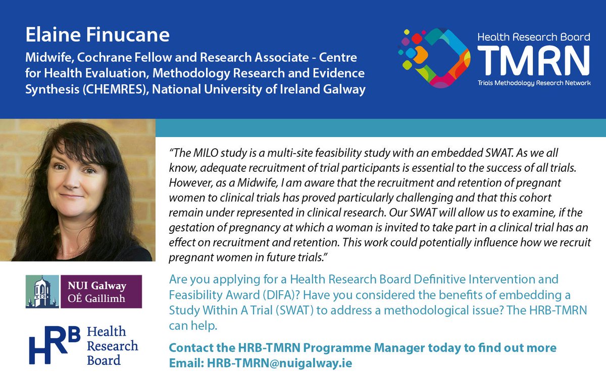 hrbtmrn's tweet photo. Did you know that @hrbireland now offers ADDITIONAL funding for including #trialmethodology studies within a trial #SWAT in #DIFA 2020. Talk to us today if you are applying for DIFA to see how we can help support your application. https://t.co/OkEhOcCi9r