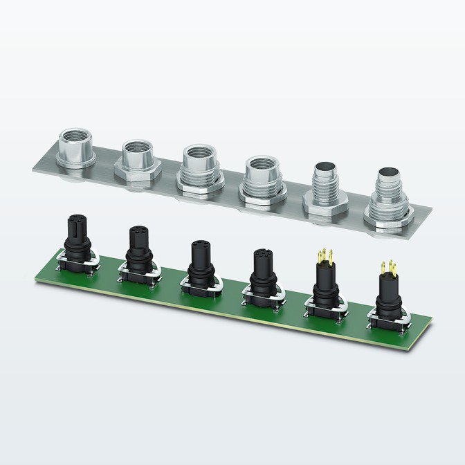 PhoenixContactU's tweet photo. Phoenix Contact is expanding its range of circular #connectors for #datatransmission. The new, two-piece M8 device connectors are especially well-suited for compact devices such as SCADA operator interfaces or camera systems. https://t.co/H1YebDYJ3X #datasignalpower https://t.co/q2NLTTvziB