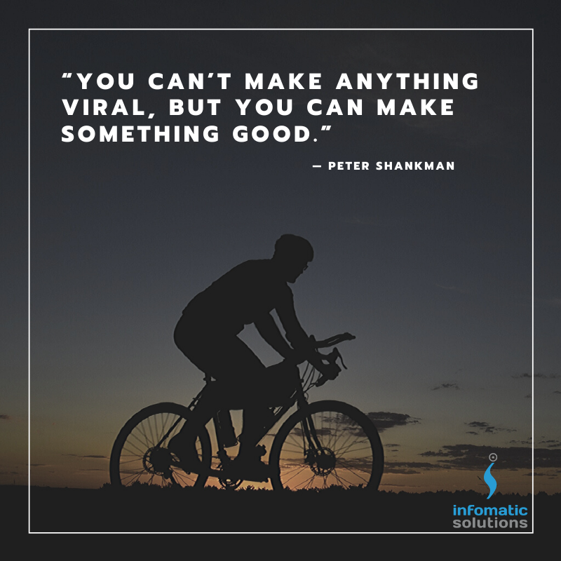 Infomatic_Sol's tweet photo. Make something good not viral โจ!!! #infomaticsolutions #businessquotes #trending #CallCenter https://t.co/jSKauM8QHh
