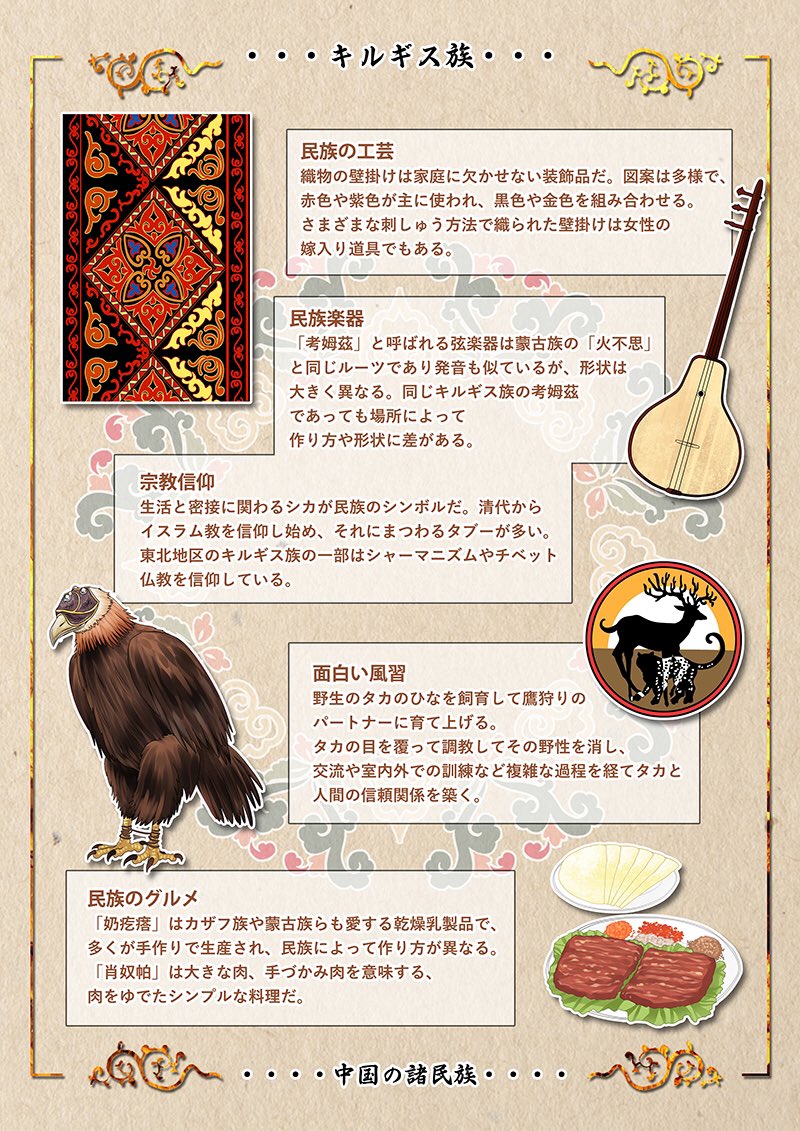 中国漫画館 中国民族娘 第8弾 キルギス族の娘です 鷹と戦えるほどの戦闘力を持つ子らしいですよ 可愛くて強い子って最高だと思いませんか Halodark2 中国民族娘 キルギス族 可愛くて強い 推し娘と出会えたか T Co Wc5rmd7jbj