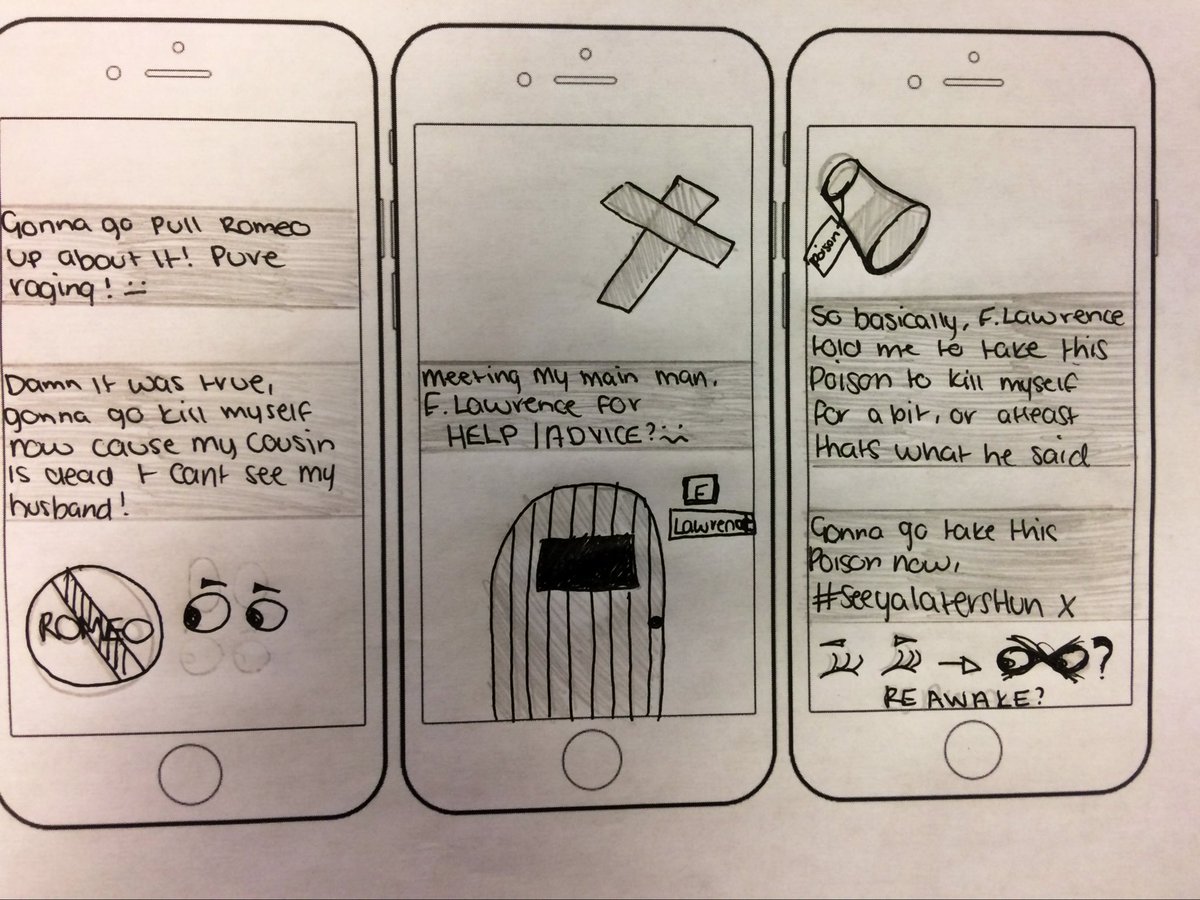 SmithycroftEng's tweet image. But soft, what snaps through yonder smartphone breaks?

Mr Best’s #National5 class have shown their understanding of the plot of ‘Romeo and Juliet’ through the magic of social media.