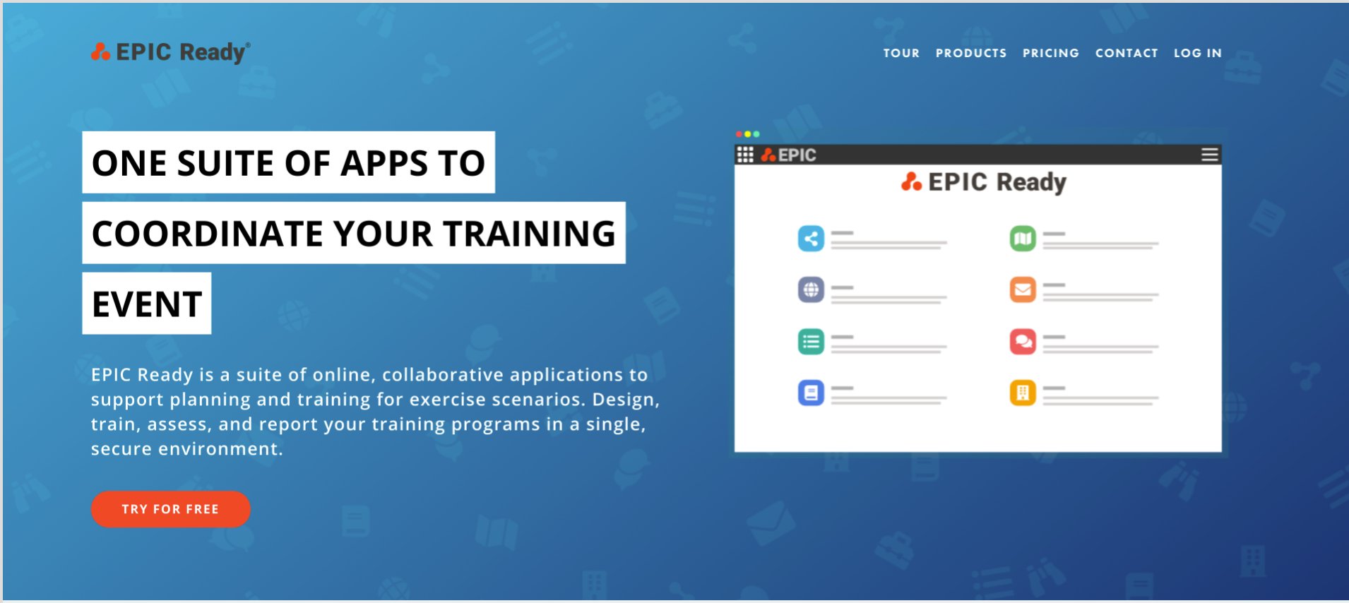 Epic Ready Epic Ready Is A Suite Of Online Collaborative Applications To Support Planning And Training For Exercise Scenarios Design Train Assess And Report Your Training Programs In A Single Epic Ready Epic Ready Is A Suite Of Online Collaborative Applications To Support Planning And Training For Exercise Scenarios Design Train Assess And Report Your Training Programs In A Single
