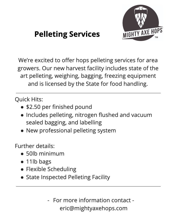 MightyAxeHops's tweet image. Got hops? We got pelleting! 
Let us take care of your 2019 crop, the right way!

#MNHops #LocalHops #BeerFarm
