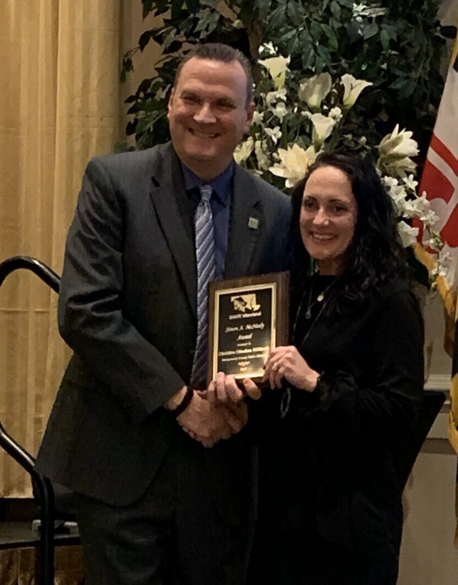 Congrats to Mrs. DiMonte for receiving the Simon A. McNeely award this weekend! Keep innovating! @SHAPEMaryland <a href="/Blake_Principal/">Ms. Snead</a>  #bengalpride #weareBlake