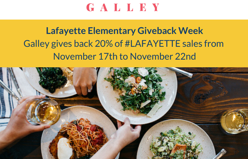 It's Galley Giveback Week! Here's how:
1. Visit galleyfoods.com.
2. Sign in or create an account (it’s free).
3. Enter #LAFAYETTE in the delivery instructions at checkout.
See more at: lafayettehsa.org/galley-gives-b……/