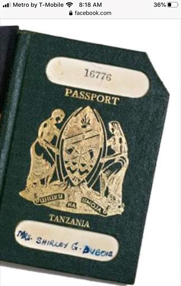 Shirley Graham Du Bois, author, composer, playwright, activist, wife of famed scholar W.E.B. #DuBois died a #Tanzanian citizen in China in 1977. She had a #Tanzania passport number 16776. #Africa