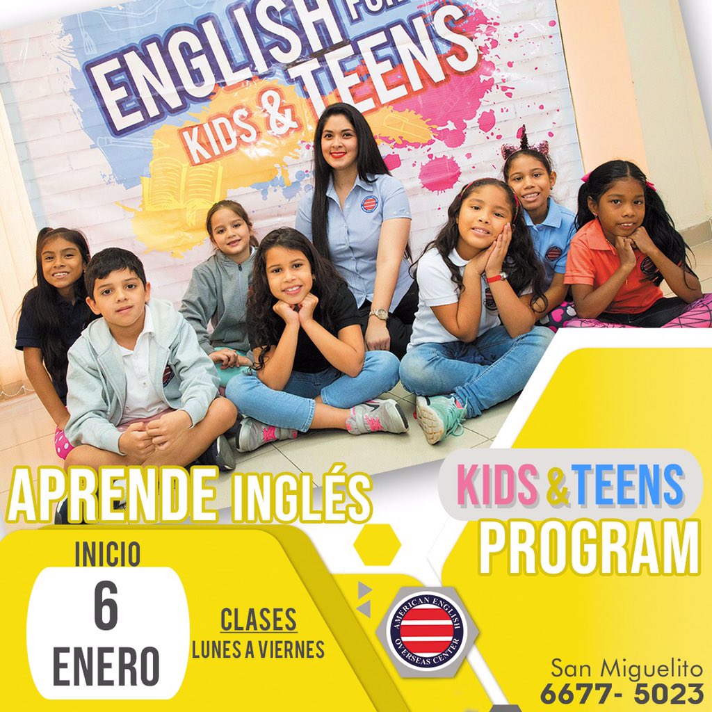 AEOCPTY507's tweet photo. ¡Que el inglés no sea un problema para tus hijos !
Que tus hijos aprendan inglés en la mejor academia de Panamá 🇵🇦
Curso para niños y adolescentes desde los 4 años .
#Panama #Aeocpty #kids #englishforpamama https://t.co/gP00sa8r5g