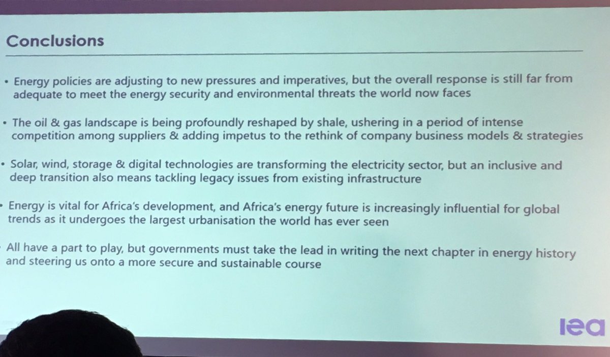 LudmilaMajlath's tweet photo. While energy policies are adjusting, the overall response is still far from adequte to meet #ClimateChange & #energysecurity challenges. All current & new technologies across every sector would be needed #WEC2019 by T.Gould @IEA, #CEEC2019 https://t.co/6s6E8HiHNY
