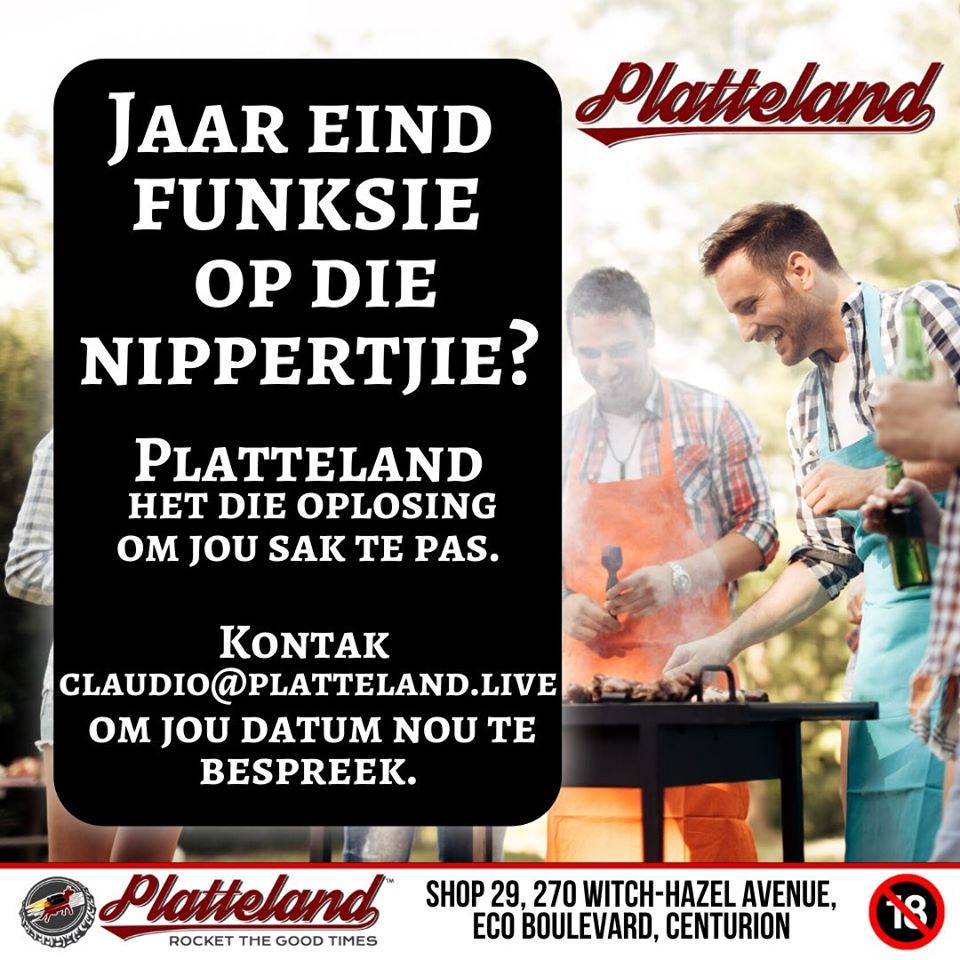 Kontak claudio@platteland.live om jou datum nou te bespreek

#Platteland #PlattelandLive #Corporate #EndYearFunction