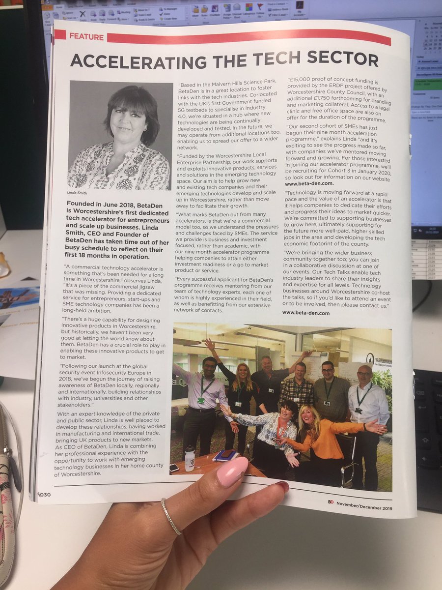 BetaDenUK's tweet image. Thrilled to be included in the latest edition of Business Direction!
“Technology is moving forward at a rapid pace and the value of an accelerator is that it helps companies dedicate their efforts...”
Grab a copy to read the full article!
#TechAccelerator #Worcestershire