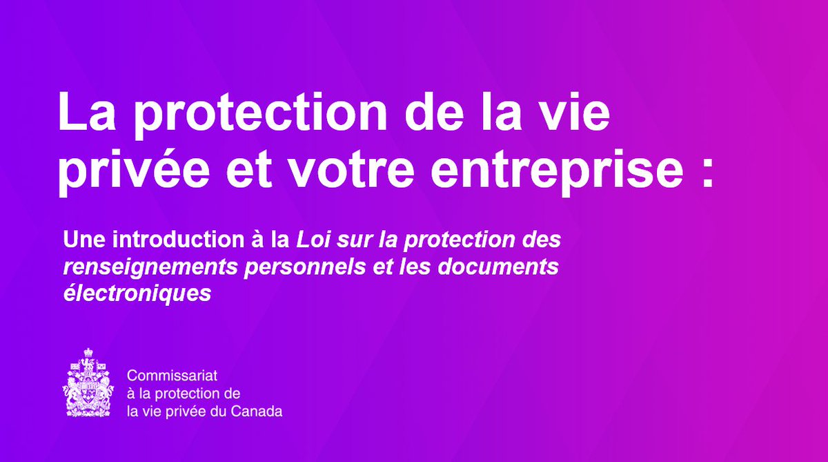 priveeprivacy's tweet photo. Vous désirez sensibiliser vos employés à la protection des renseignements personnels et aux fuites? Pourquoi ne pas commencer par notre présentation sur la loi fédérale sur la protection des renseignements perso dans le secteur privé? https://t.co/wp7VpvGhJ5 #LPRPDE https://t.co/GGs6DgaR3y