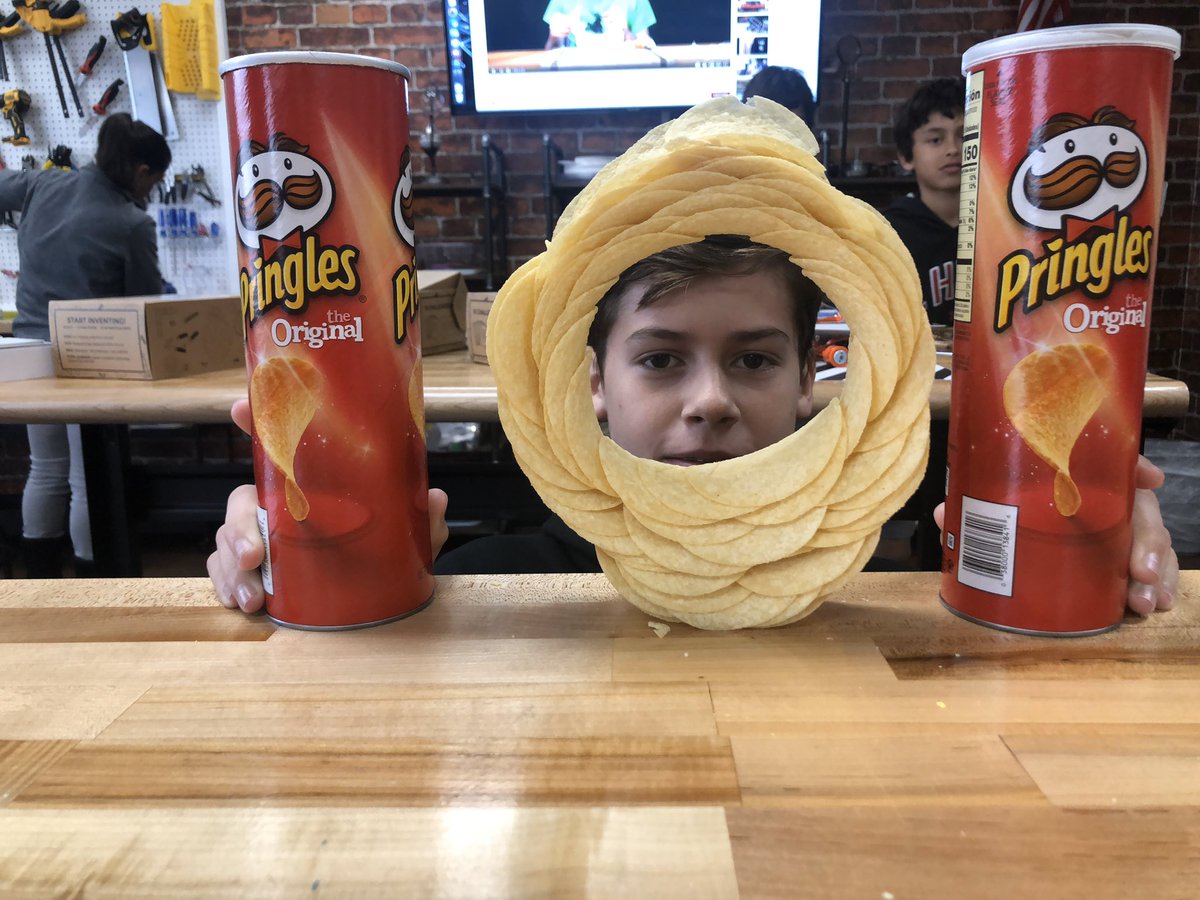 LHPclassroom's tweet photo. 6th grade Ss taking on the chip challenge in the DICE lab today! #pringleringle @EmilyBlomquist2 https://t.co/P6JWkMvEuI