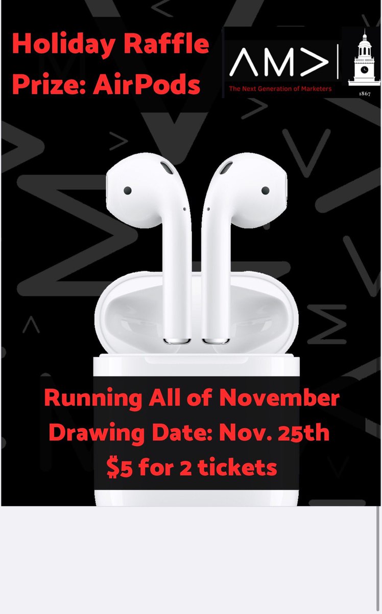 AMAHoward's tweet image. Come visit the AMA Office this week to purchase tickets to win a set of AirPods! 🎶 🎶 🎶
